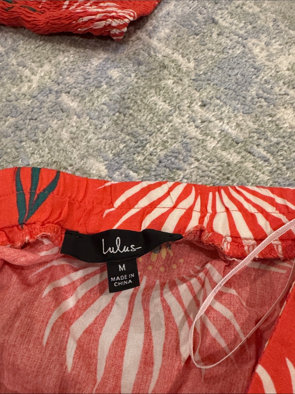 Lulu's Red Floral Maxi Skirt with White Bloom Print - Picture 2 of 4